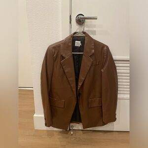 Princess Polly Brown Leather Blazer Only Worn Once
